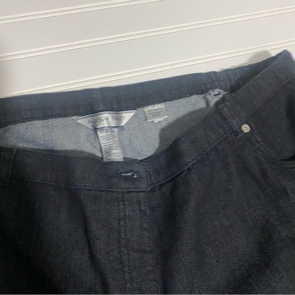 Allison Daley Women's Denim Jeans Black Plus Size 22WS Elastic Waist Both Sides - Picture 3 of 13